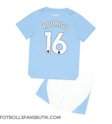 Manchester City Rodri Hernandez #16 Replika Hemmatröja Barn 2023-24 Kortärmad (+ Korta byxor)